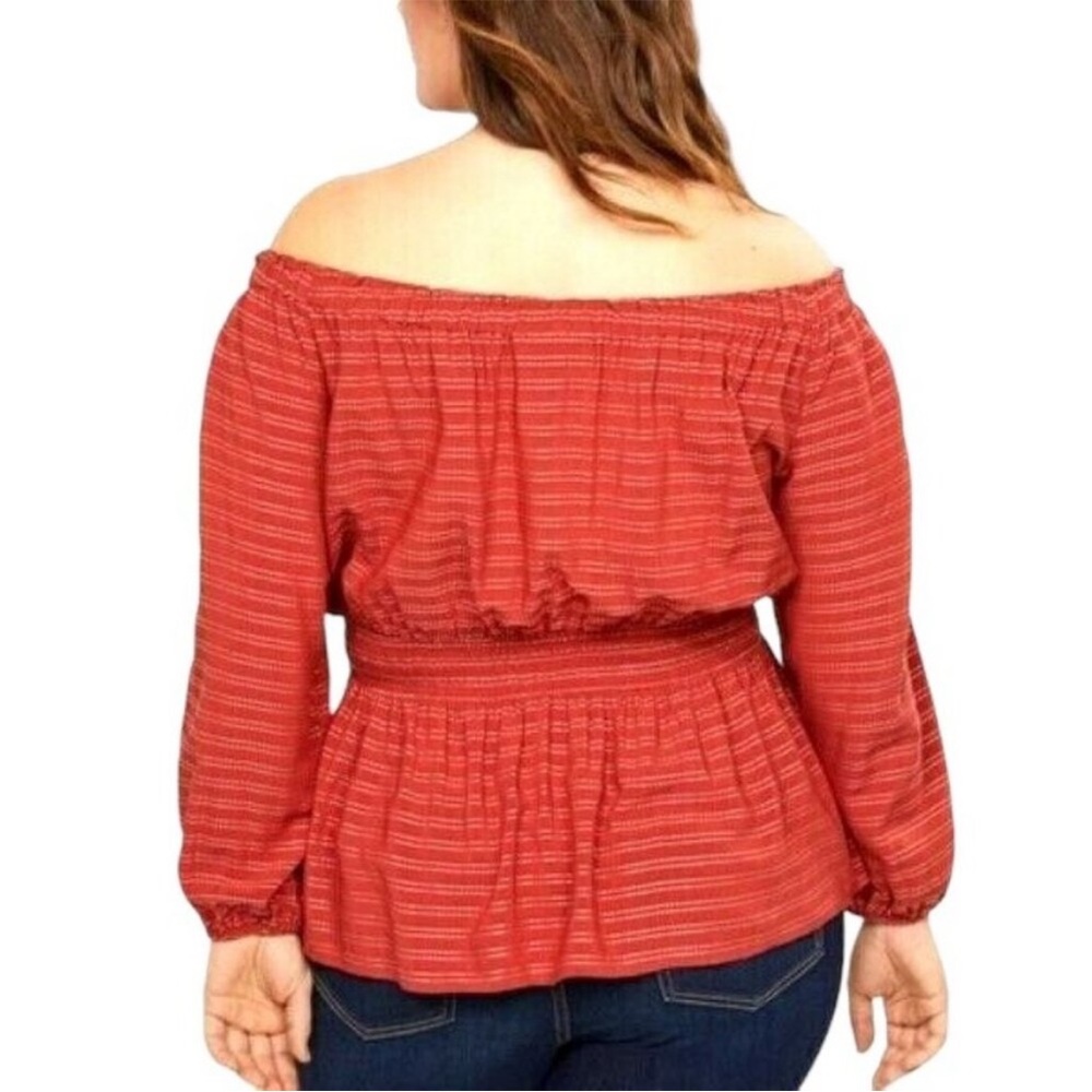 Lane Bryant Smocked Waist Blouse Sz 22/24 - Picture 2 of 11